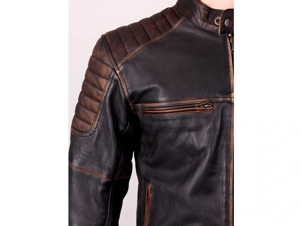 Kožená bunda na motorku TXR VINTAGE hnědá