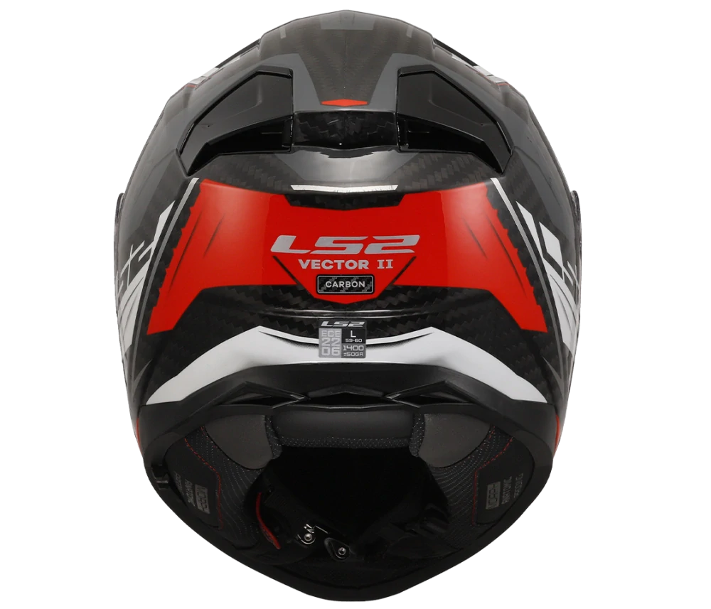 Helma na motorku LS2 FF811 VECTOR II C CARBON SAVAGE WHITE RED GREY, lesklá