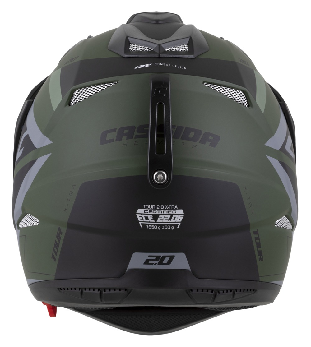 Enduro helma na motorku Cassida Tour 2.0 X-tra (zelená matná/šedá/černá)