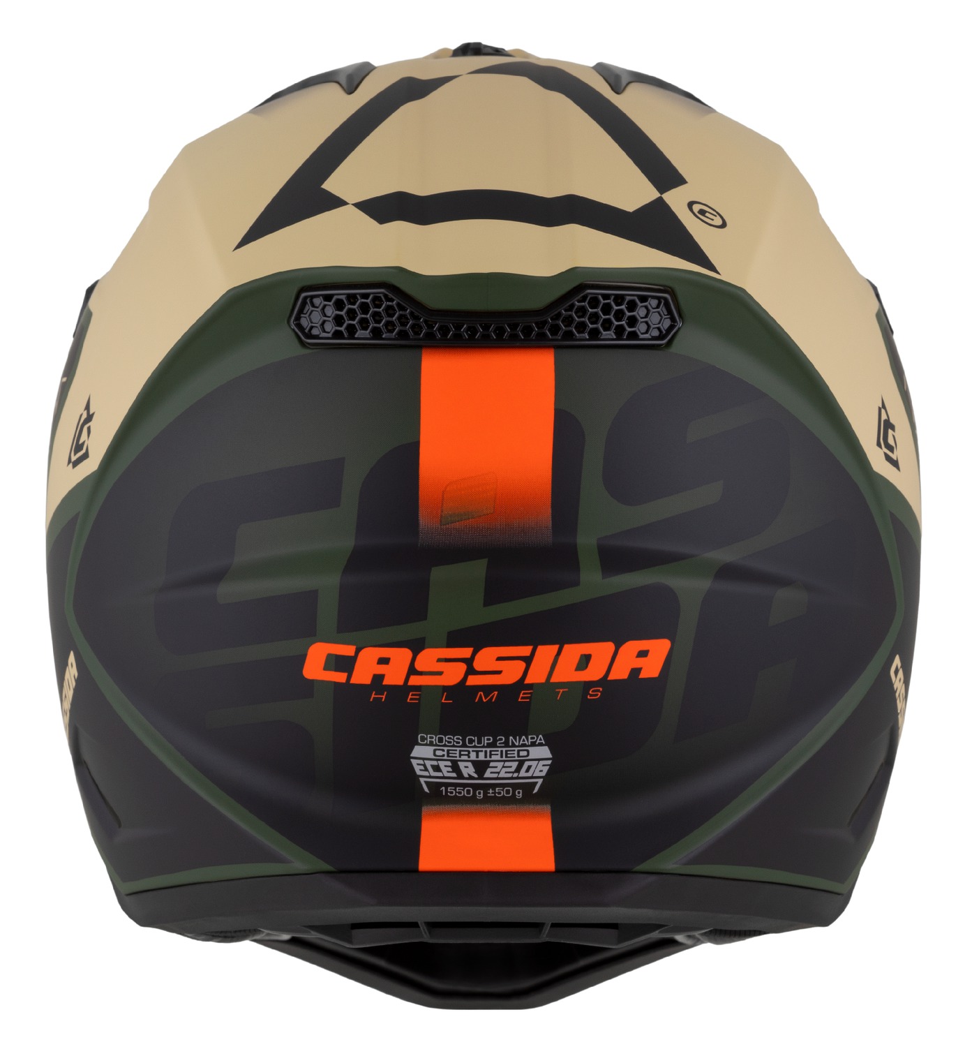 Motokrosová (MX) helma na motorku CASSIDA Cross Cup 2 Napa (písková/zelená/oranžová/černá matná)