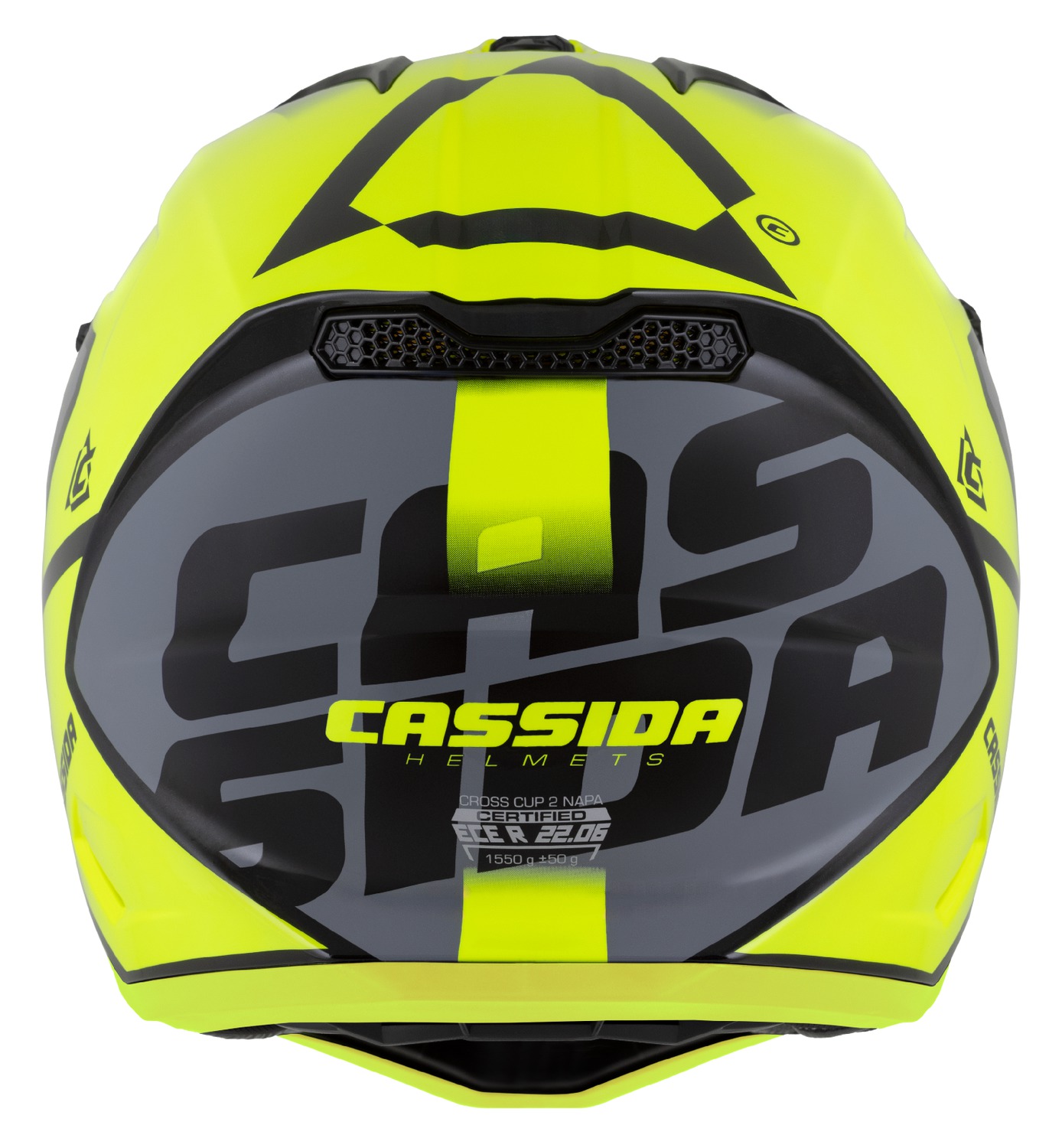 Motokrosová (MX) helma na motorku CASSIDA Cross Cup 2 Napa (žlutá fluo/černá/šedá perleť)