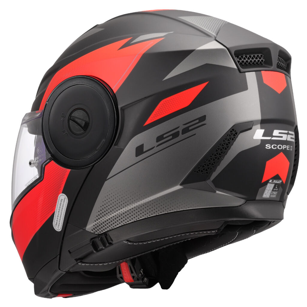 LS2 FF902 SCOPE II DURIA Matt Black Red, výklopná helma na motorku + PINLOCK v ceně
