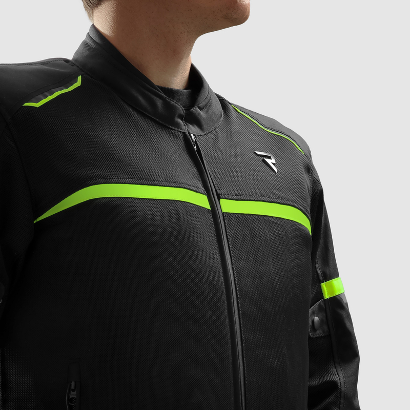 Rebelhorn ECHO BLACK/FLUO YELLOW, Mesh bunda na motorku s vyjímatelnou membránou