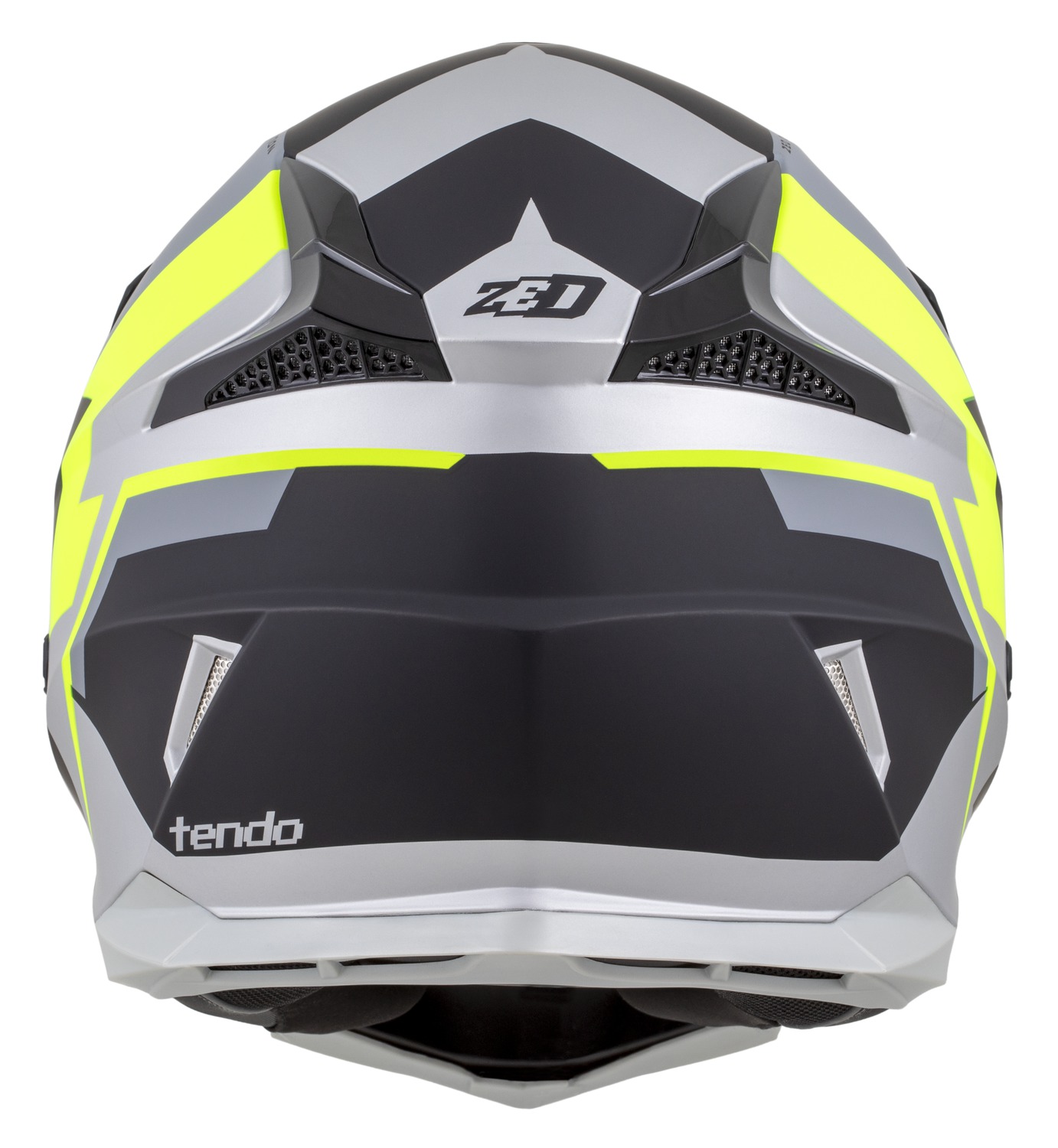 Dětská motokrosová helma na motorku ZED X1.9D TENDO (černá matná/tmavě šedá/světle šedá/žlutá fluo)