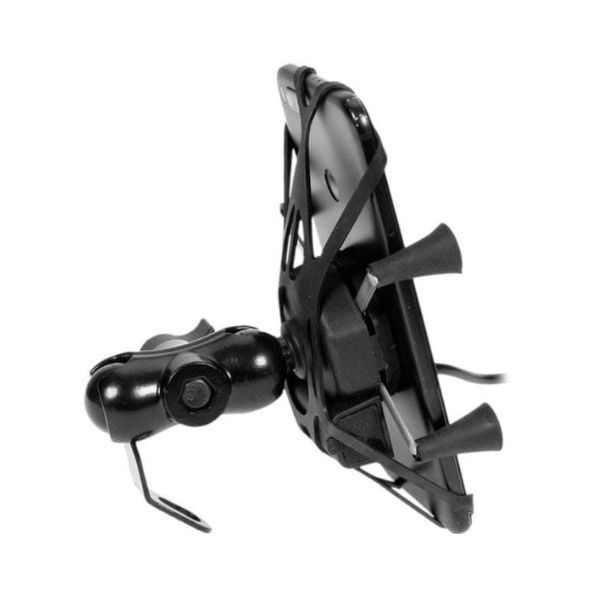 Držák telefonu s objímkou na řídítka/pod zrcátko s USB zásuvkou na motorku "4RIDE"