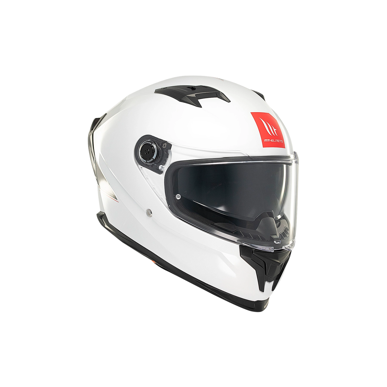 Integrální helma na motorku MT BRAKER SV SOLID A0 bílá lesklá (5 hvězd v nárazovém testu SHARP)