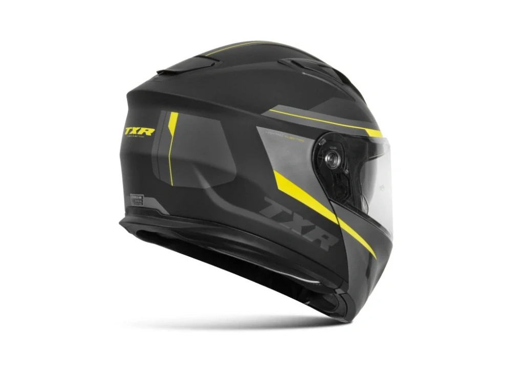 Výklopná přilba na motorku TXR Rival černo-šedo-fluo žlutá matná