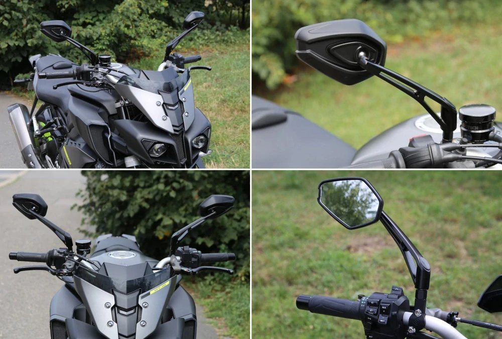 Zrcátka na motorku SEFIS RAW 2 černá universální, pár 