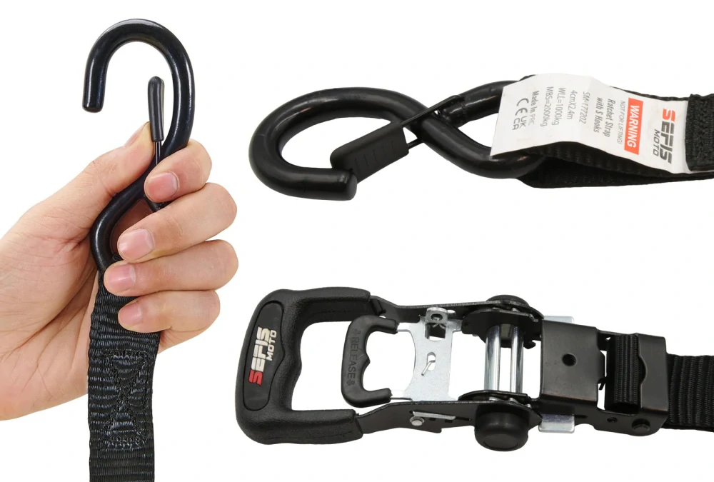 SET pro upevnění motorky SEFIS 40 upínací popruhy 4x kurtna 40mm x 240 cm 4x popruh