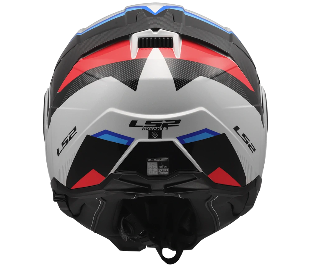 LS2 FF910 ADVANT II TRIPLE Gloss White Blue Red, překlápěcí helma na motorku