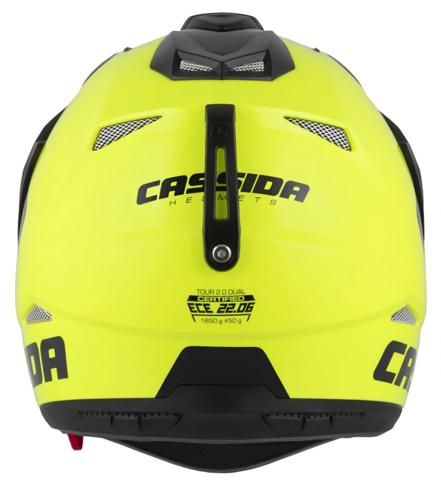 Enduro helma na motorku Cassida Tour 2.0 DUAL (žlutá fluo/černá/černý matný kšilt) lesklá