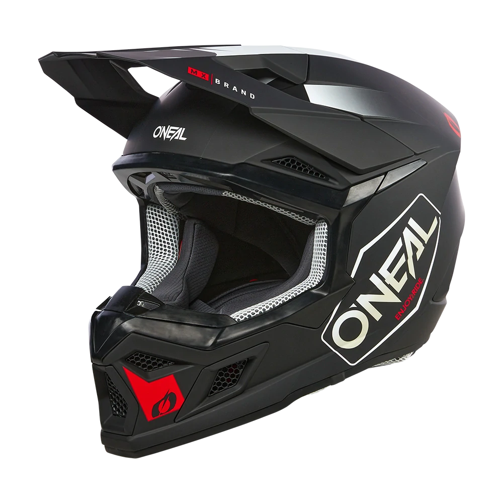 Motokrosová MX helma na motorku O'Neal 3SRS Helmet HEXX V.24 black/white/red
