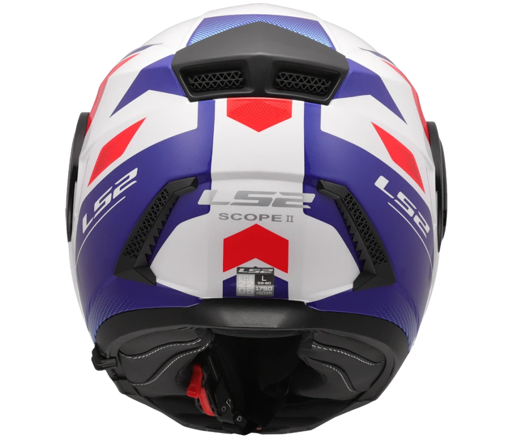 LS2 FF902 SCOPE II DURIA Gloss White Blue Red, výklopná helma na motorku + PINLOCK v ceně