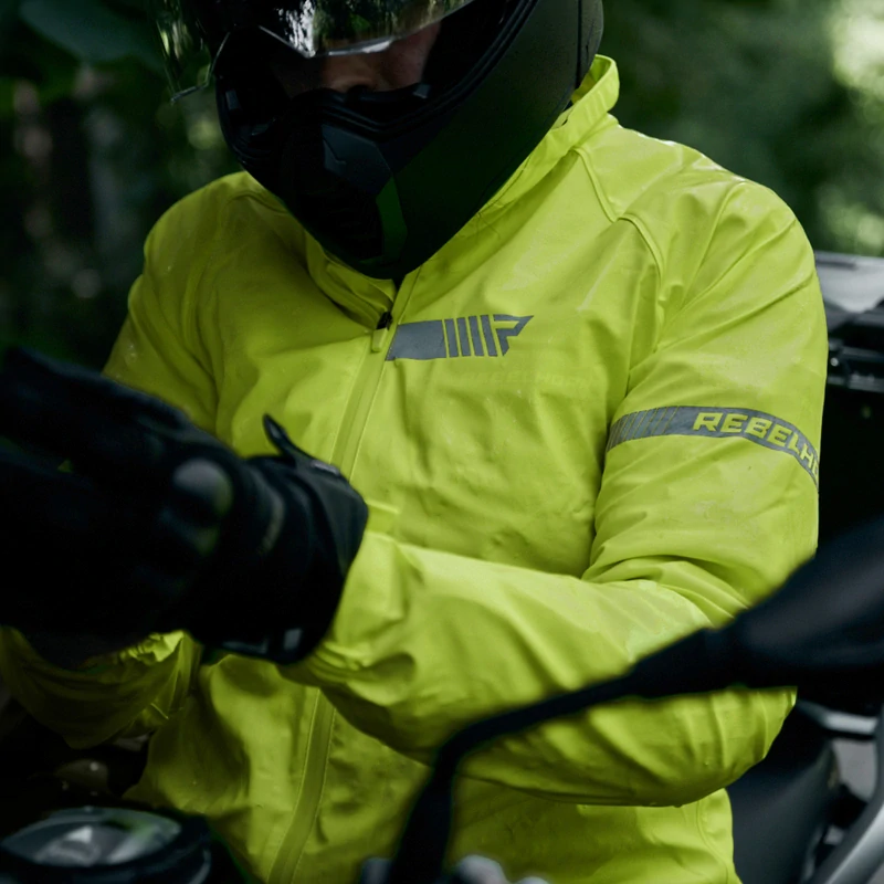 Bunda do deště na motorku Rebelhorn Ocean Fluo Yellow s laminovanou membránou, nepromok na motorku