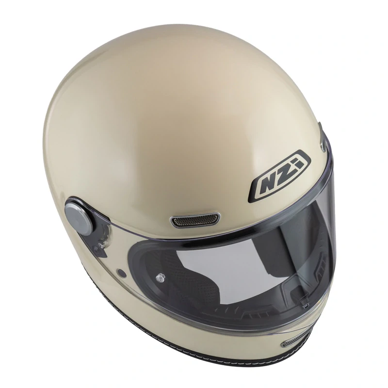 NZI REVIVAL BONE (krémová lesklá), klasická (retro) integrální helma na motorku