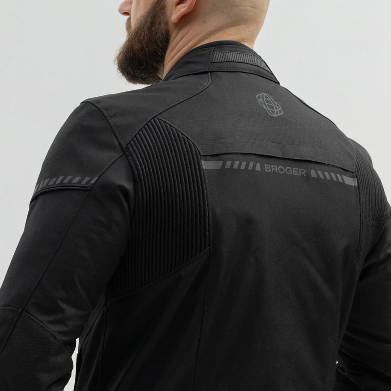 Textilní 3-vrstvá bunda na motorku BROGER GRID BLACK