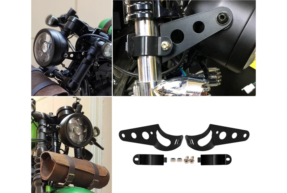 Univerzální držák předního světla na motorku 39-52mm, černá