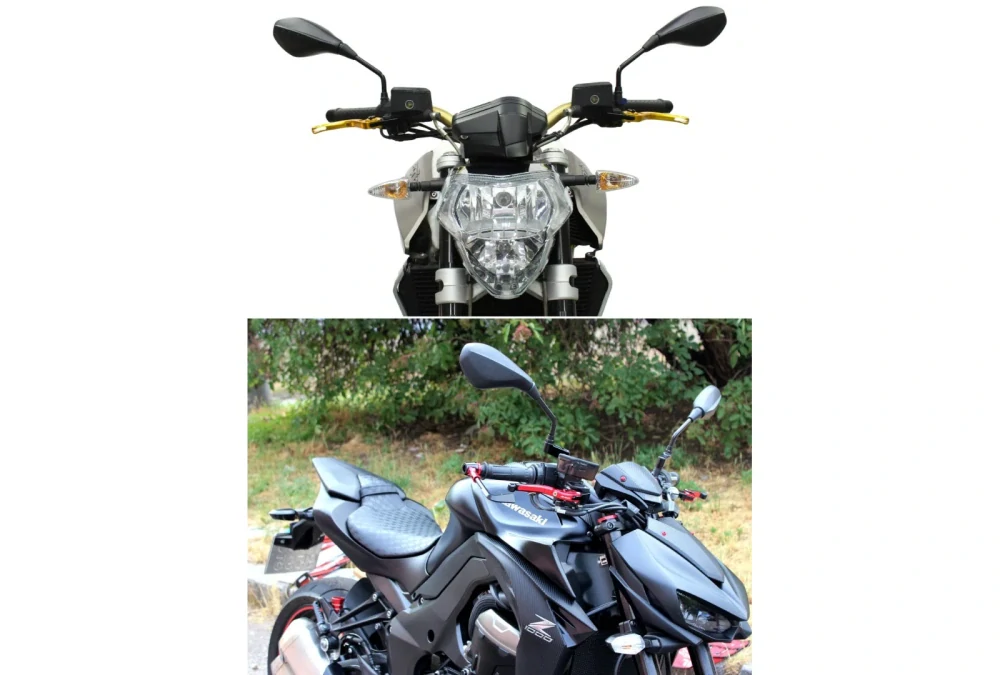 Zrcátka na moto "GS" černé universální, pár 