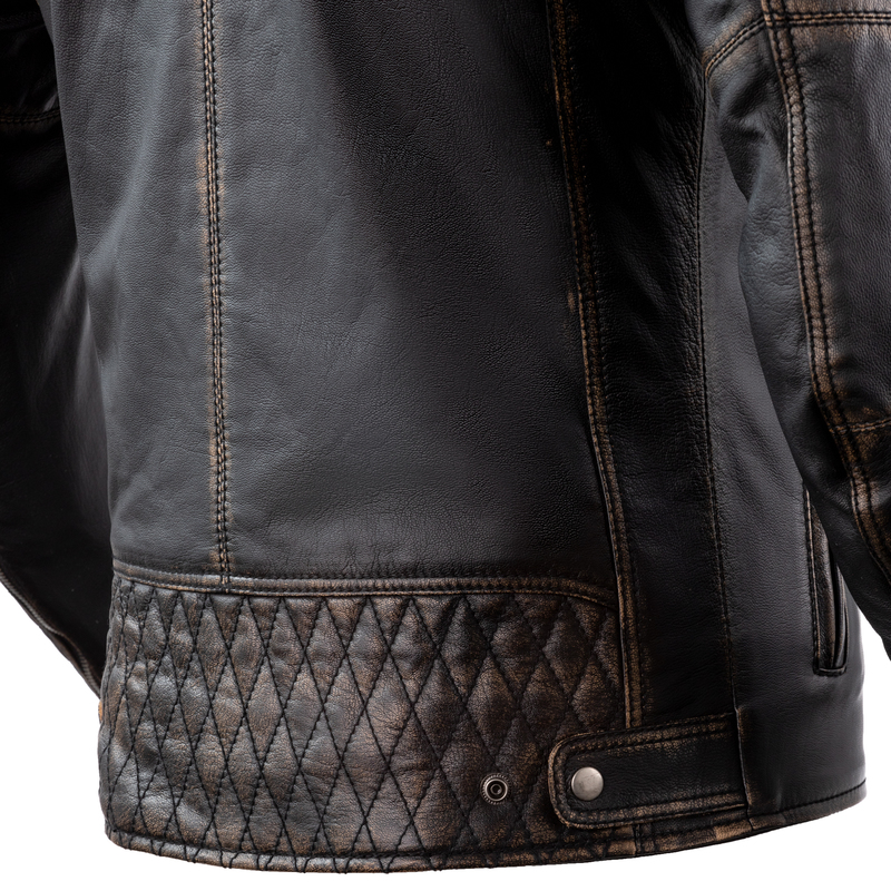 Kožená Retro bunda na motorku Rebelhorn Hunter PRO Vintage hnědá - výprodej L