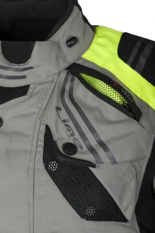 Bunda na motorku MBW BUCK šedo-černo-žlutá fluo - výprodej v.54