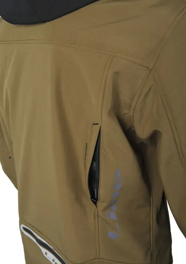 MBW DALE SOFTSHELL bunda na motorku/scooter s chrániči, hnědá
