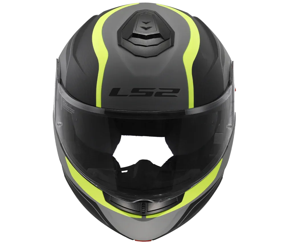 LS2 FF908 STROBE II MONZA Matt BLACK H-V YELLOW, výklopná helma na motorku