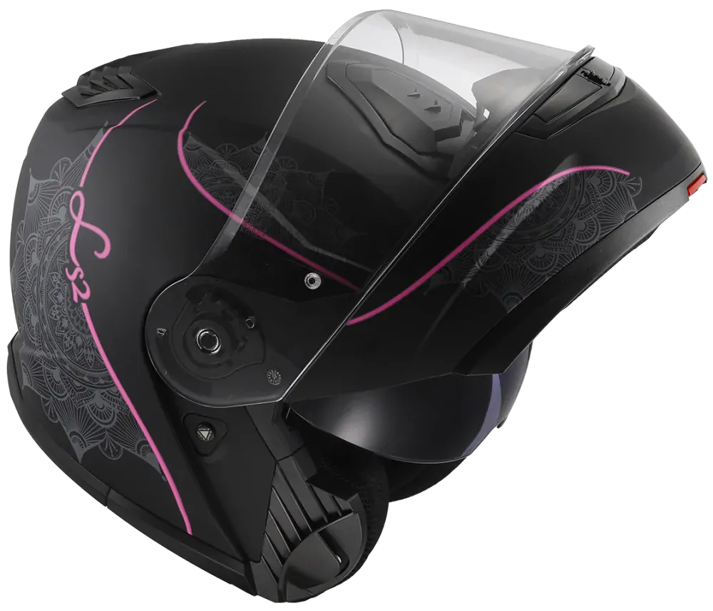 LS2 FF908 STROBE II LUX Matt Black Pink , dámská výklopná helma na motorku