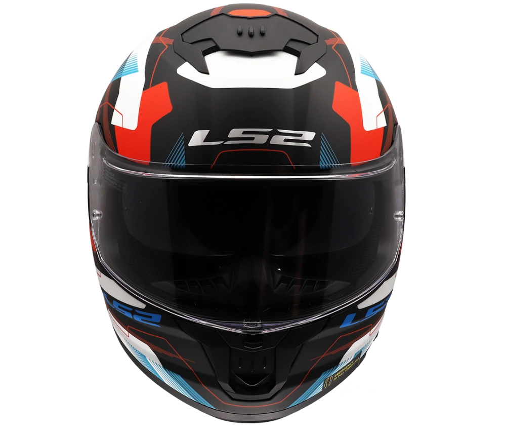 LS2 FF808 STREAM II MIKA Matt White Blue, integrální helma na motorku se sluneční clonou