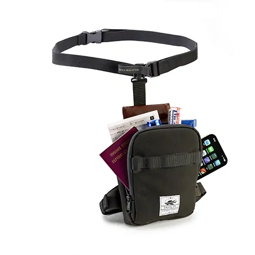 Brašna na nohu KAPPA RB106R RAMBLER - khaki, na motorku