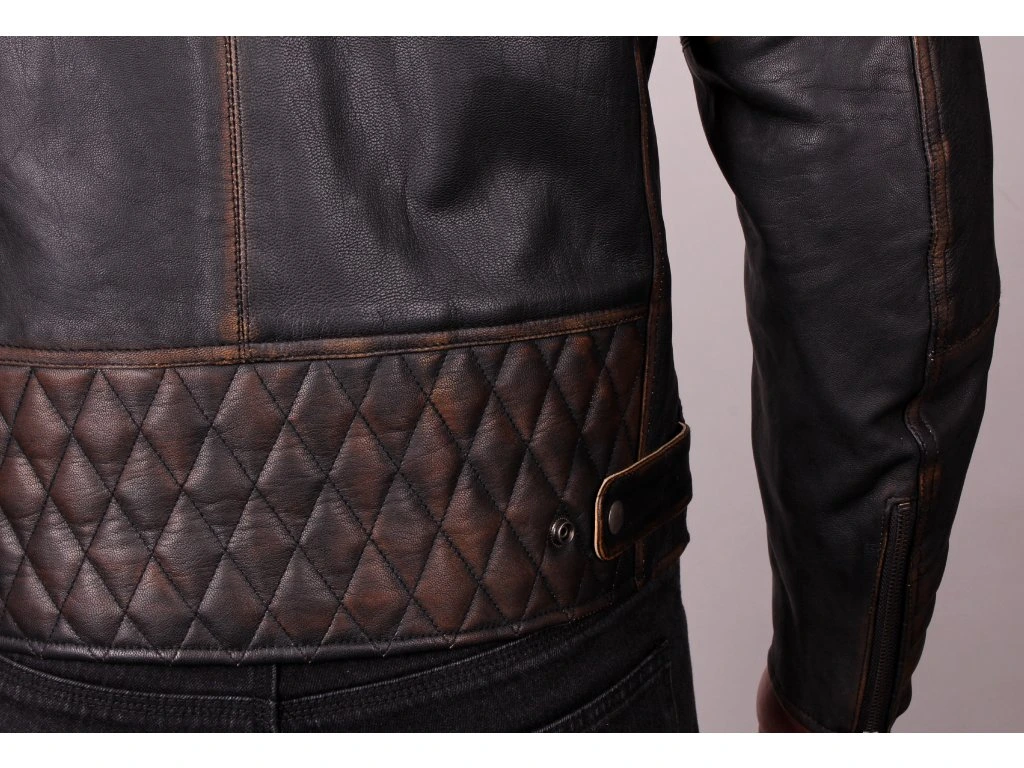 Kožená bunda na motorku TXR VINTAGE hnědá