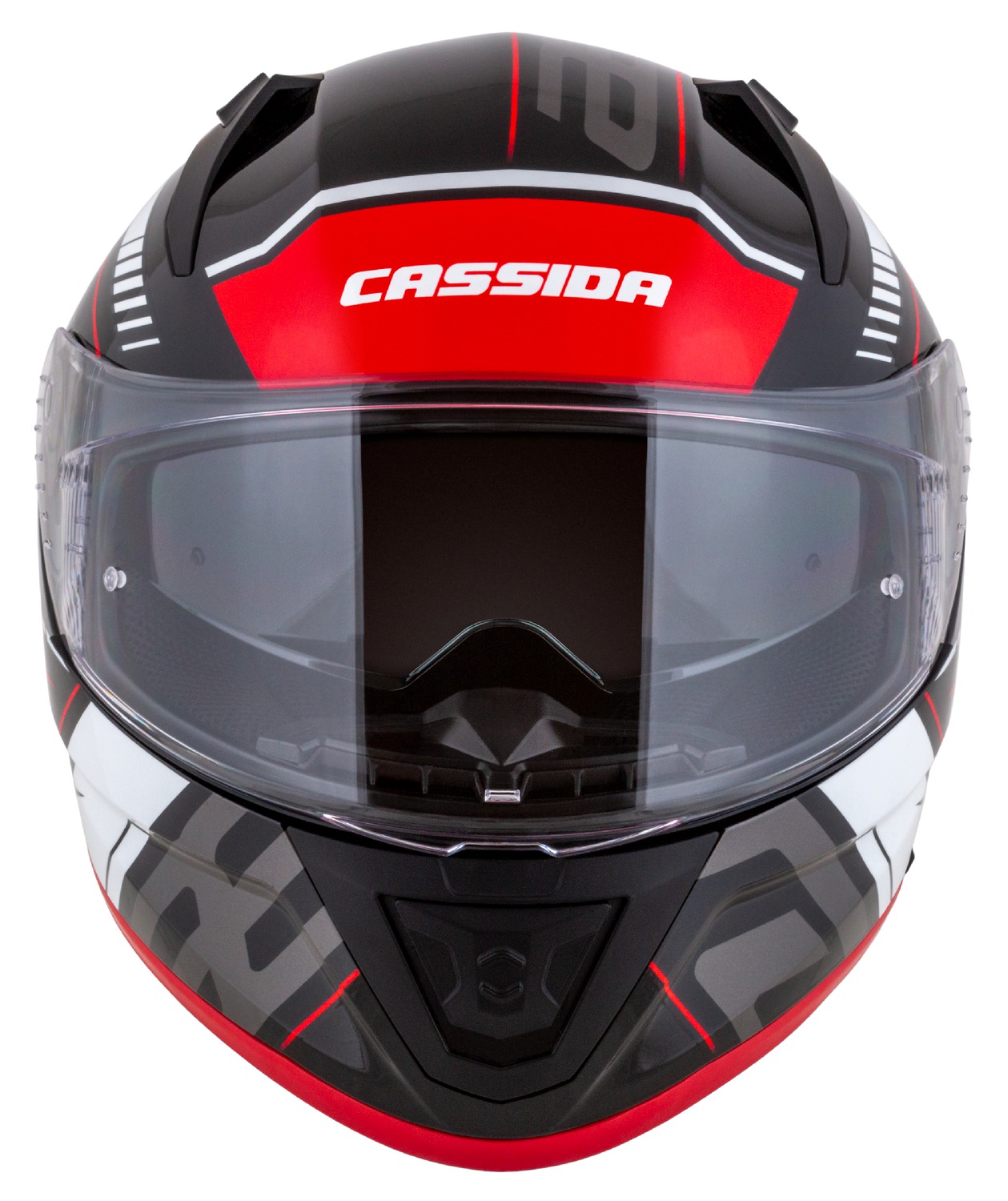 Cassida AERO DROME (černá met./červená/bílá/šedá), integrální helma na motorku