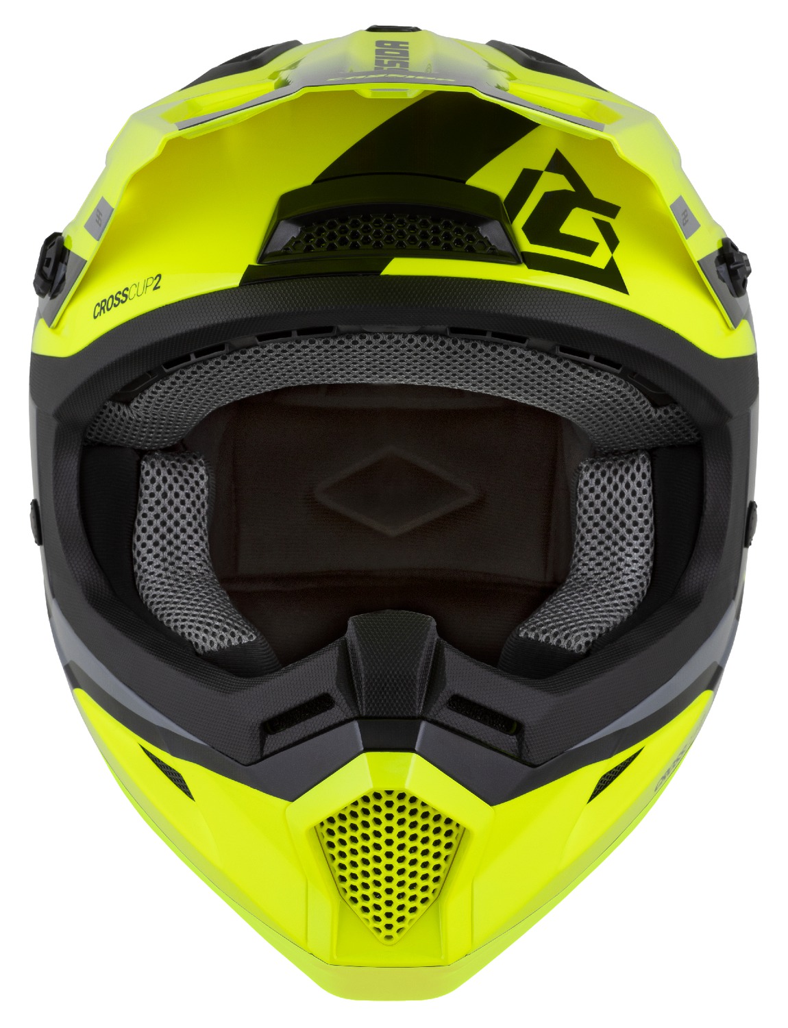 Motokrosová (MX) helma na motorku CASSIDA Cross Cup 2 Napa (žlutá fluo/černá/šedá perleť)