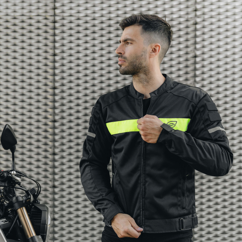 Ozone Dart Black/Fluo Yellow, LETNÍ bunda na motorku