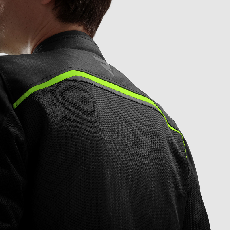 Rebelhorn ECHO BLACK/FLUO YELLOW, Mesh bunda na motorku s vyjímatelnou membránou
