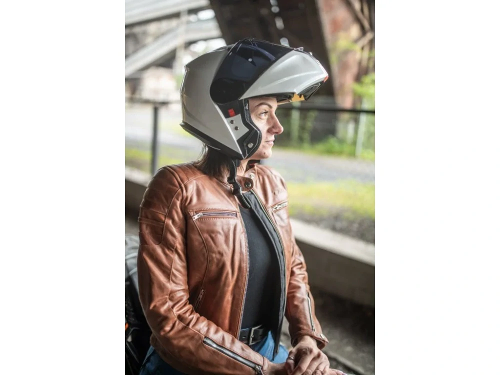 Výklopná přilba na motorku TXR Rival perleťově bílá