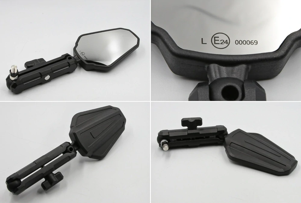 Sklopná enduro zrcátka SEFIS Travel 360°, pár (M8, M10 + objímky)