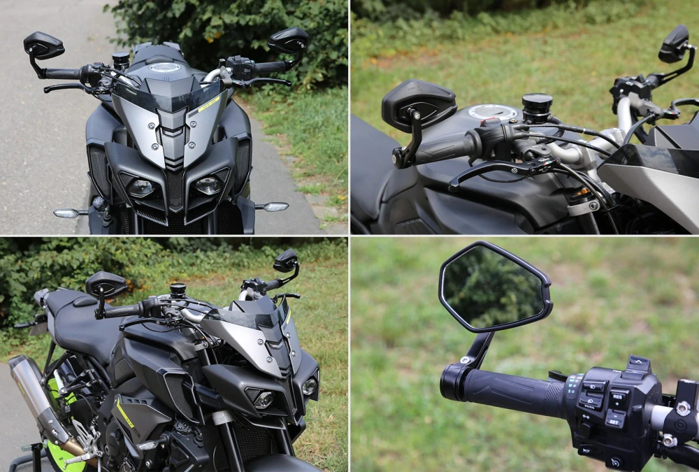 Zrcátka do konců řidítek na motorku SEFIS RAW 1, zrcátka do řídítek homologovaná