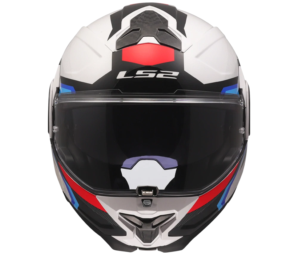 LS2 FF910 ADVANT II TRIPLE Gloss White Blue Red, překlápěcí helma na motorku