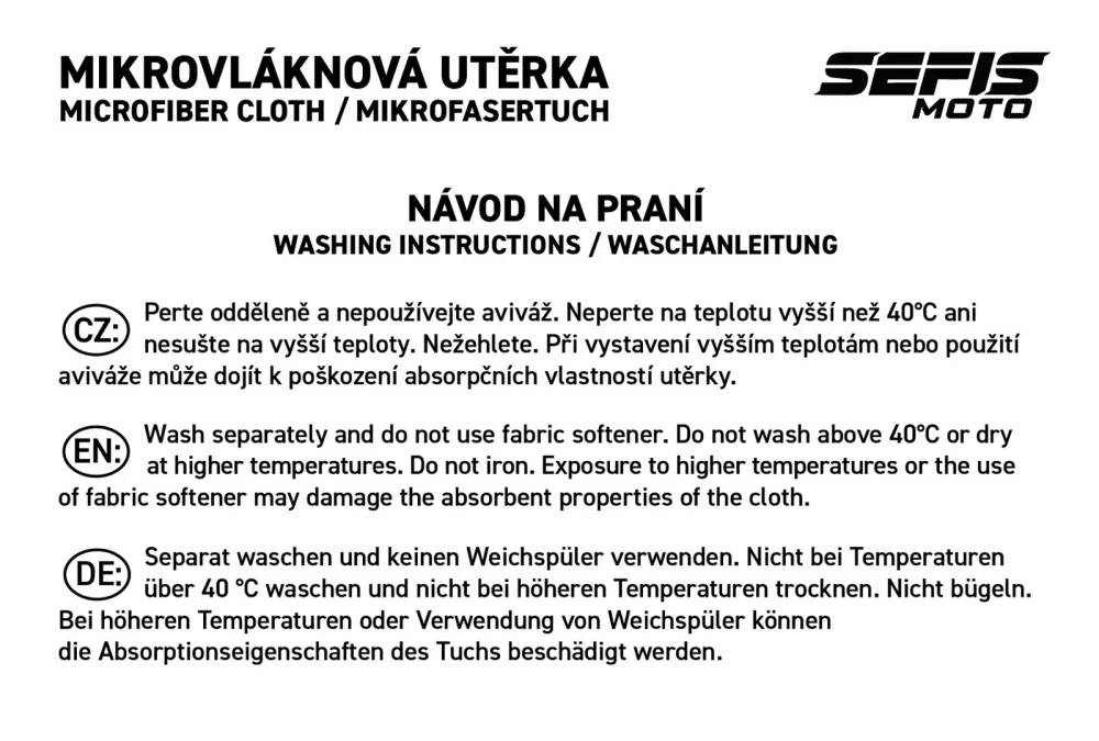 Mikrovláknová utěrka ručník SEFIS Supreme 800GSM 40*30cm XL