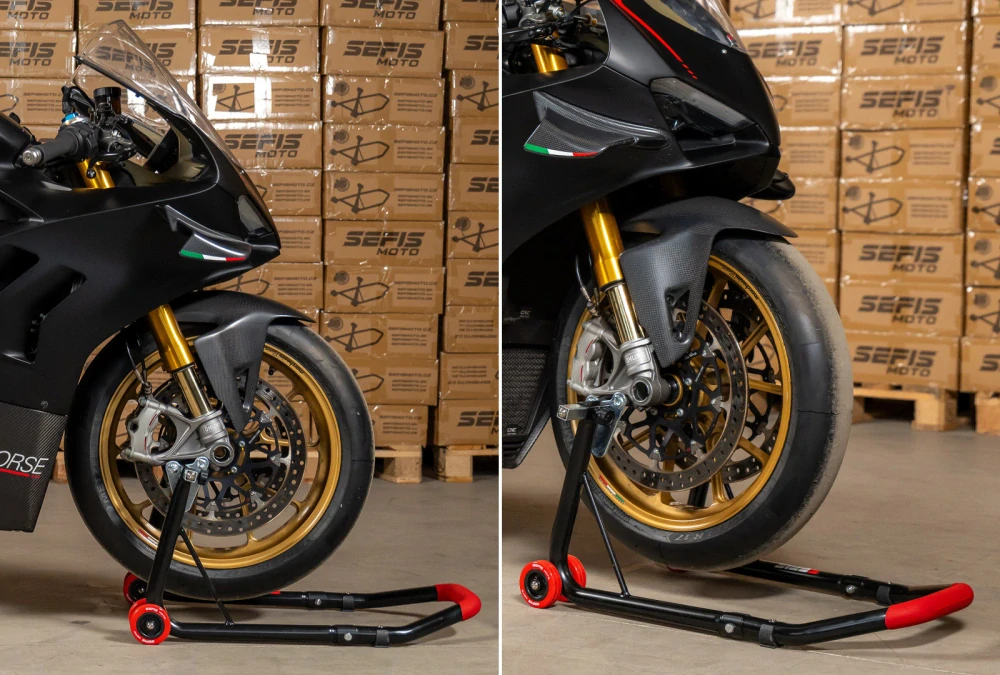 Universální přední moto stojan SEFIS D18, Vidličky 