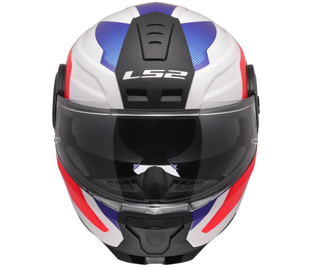 LS2 FF902 SCOPE II DURIA Gloss White Blue Red, výklopná helma na motorku + PINLOCK v ceně