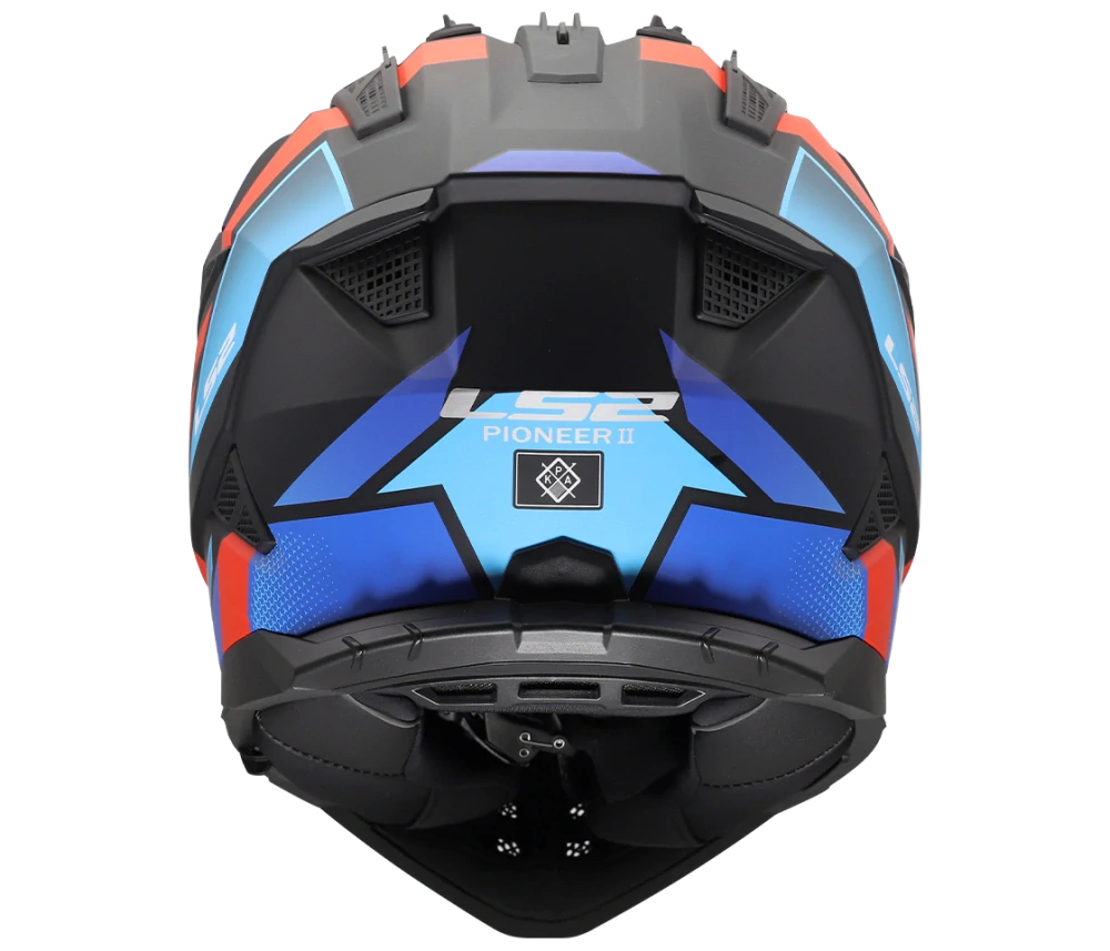 Enduro helma na motorku LS2 MX702 PIONEER II BLOCK Black Red Blue, matná
