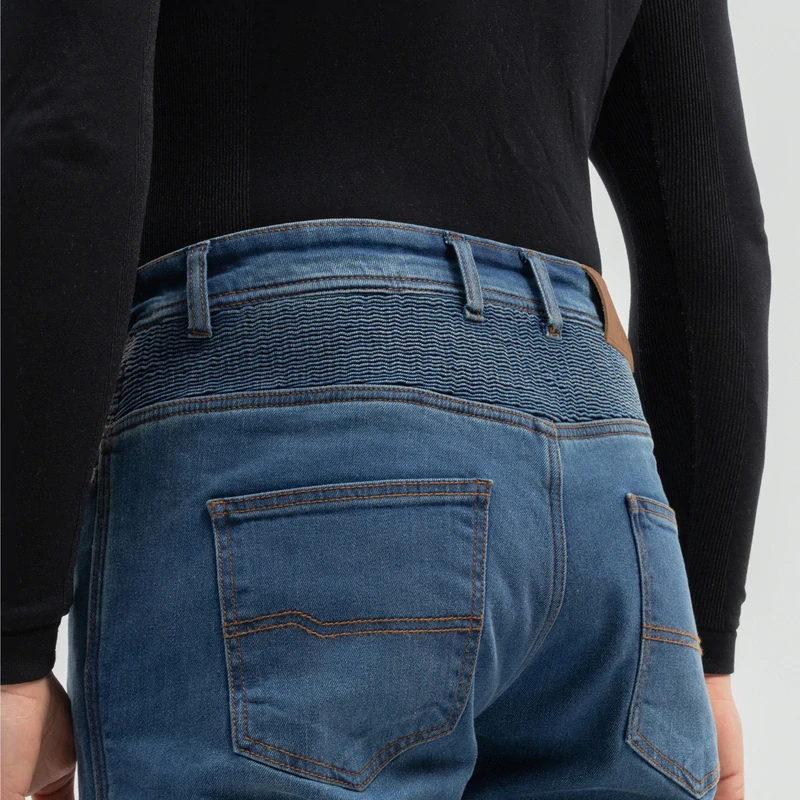 Kevlarové džíny na motorku BROGER MAVERICK WASHED BLUE MOTORCYCLE JEANS, pánské