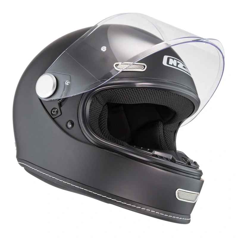 NZI REVIVAL MATT BLACK, klasická (retro) integrální helma na motorku