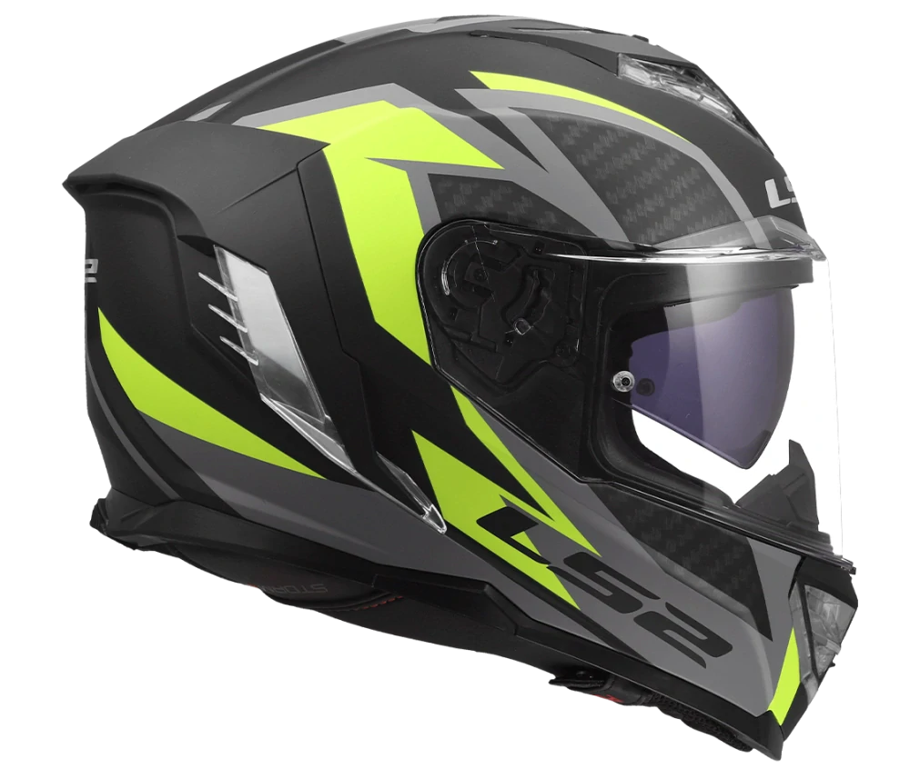 LS2 FF818 STORM III DYNAMO Black H-V Yellow, integrální helma na motorku