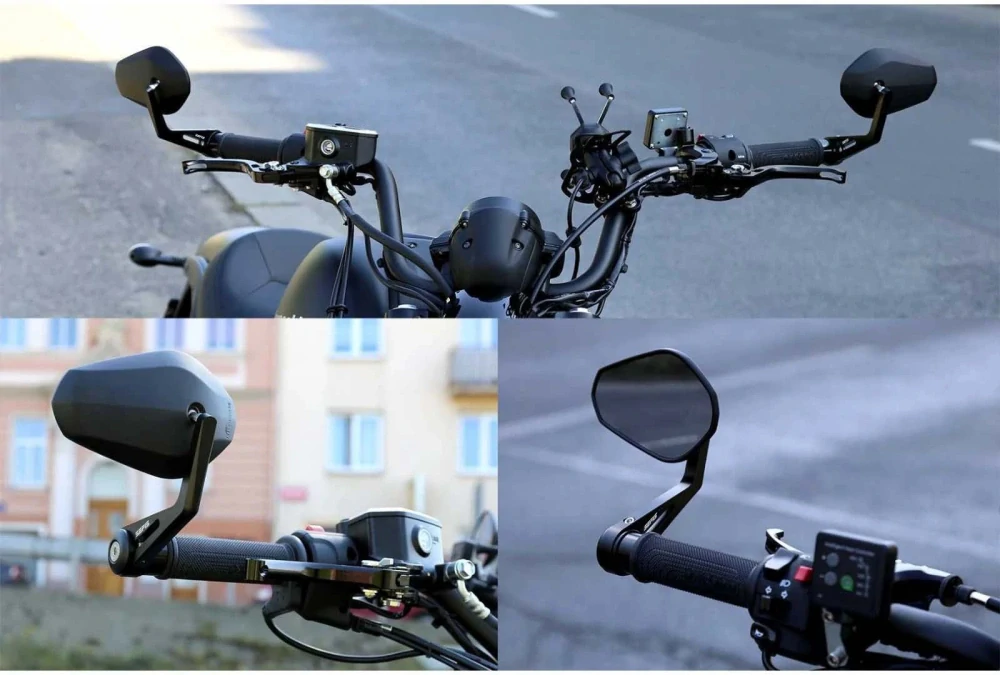 Zrcátka do konců řidítek na motorku SEFIS Grave Cafe Racer , zrcátka do řídítek homologovaná