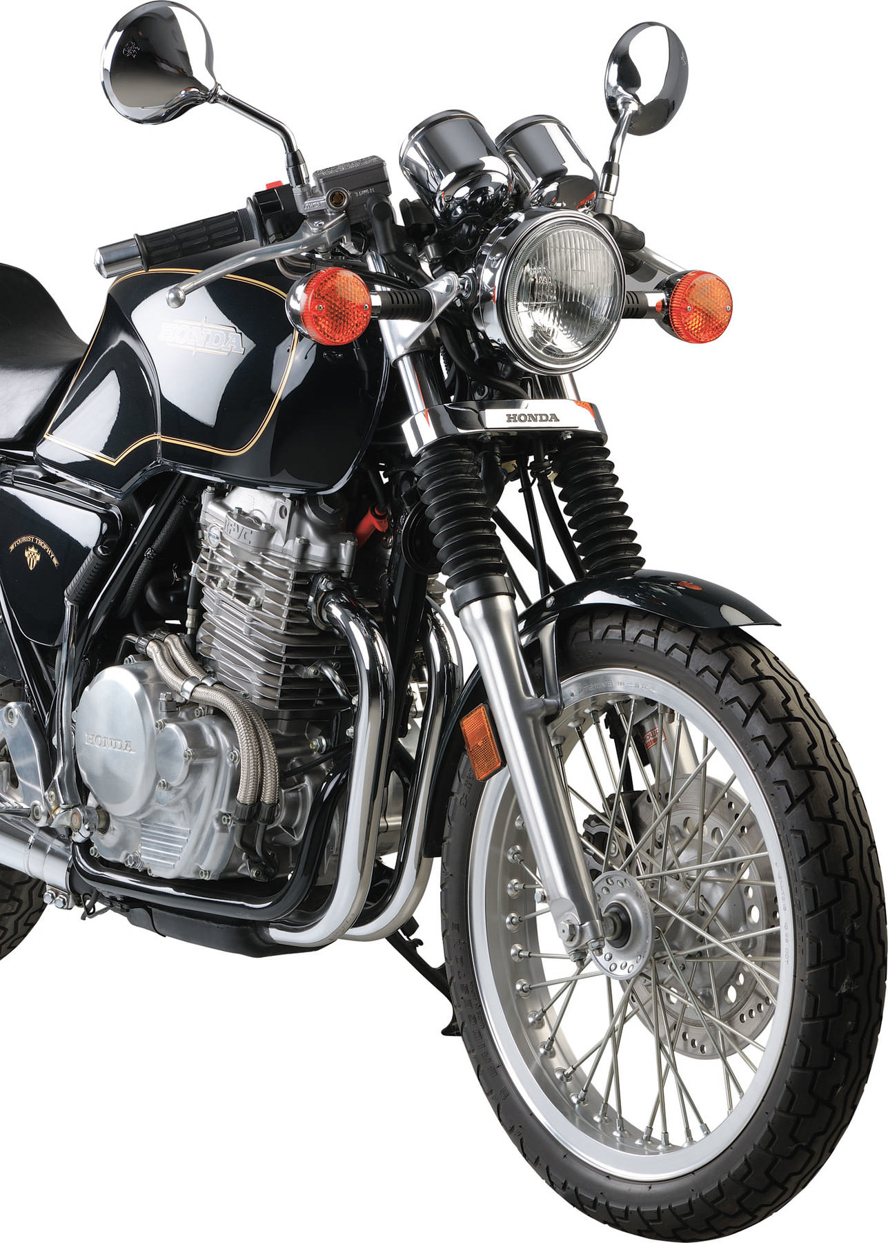 Světlo moto přední "MINI H4" 5,75" (165 mm) chrom