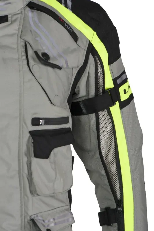 Bunda na motorku MBW BUCK šedo-černo-žlutá fluo - výprodej v.54