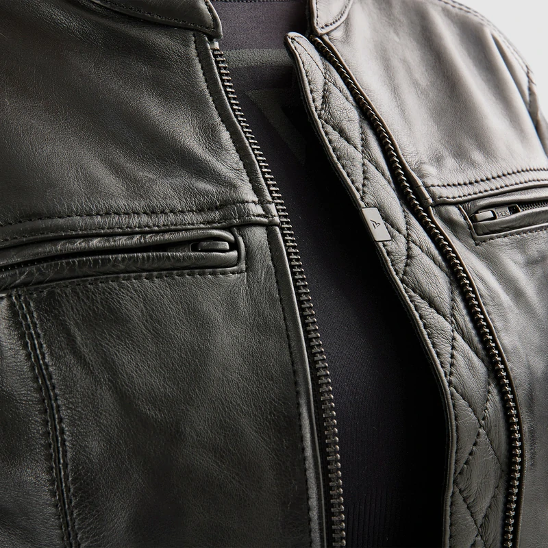 Dámská kožená bunda na motorku REBELHORN HUNTER II LADY BLACK