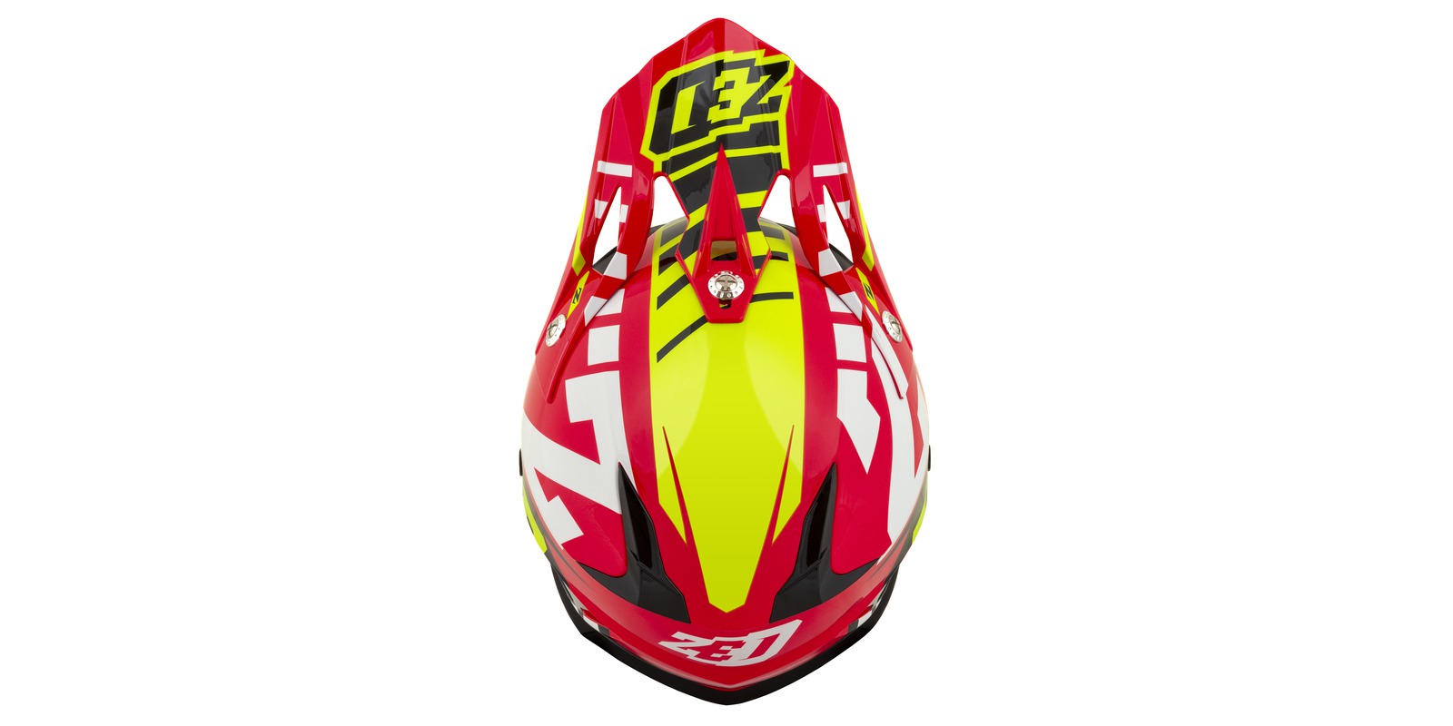 Dětská motokrosová helma na motorku ZED X1.9D TARGA (ČERVENÁ/ŽLUTÁ FLUO/ČERNÁ/BÍLÁ), na moto i čtyřkolku